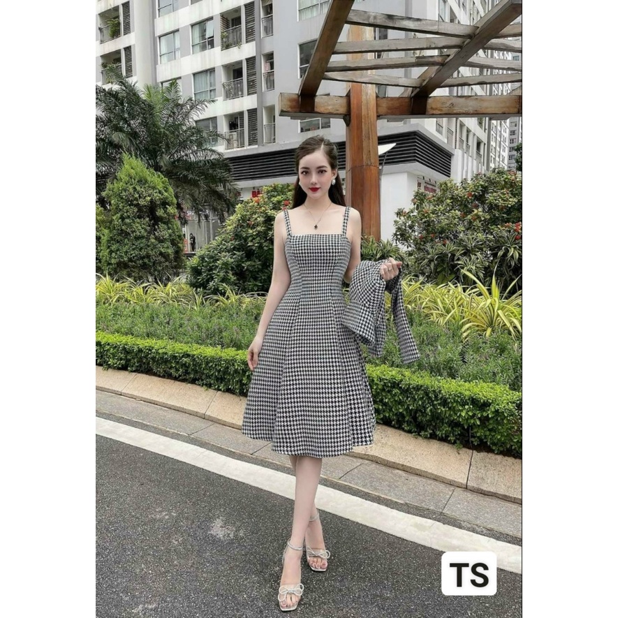 Váy thiết kế xoè nữ,set dạ ziczac cao cấp trẻ trung phong cách hàn quốc | BigBuy360 - bigbuy360.vn