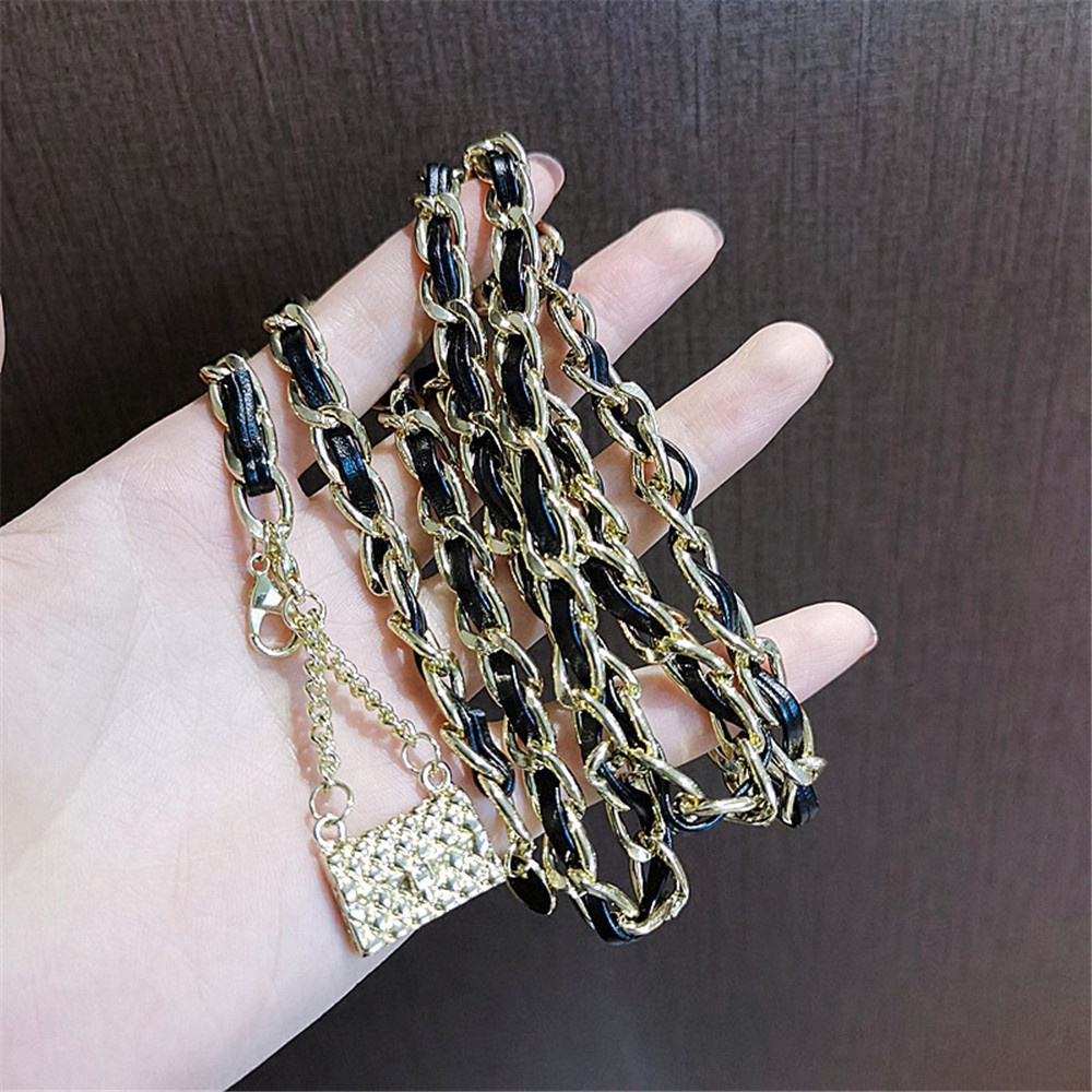 Thắt Lưng Dây Xích Bằng Kim Loại Màu Vàng Phong Cách Cổ Điển Thời Trang Cho Nam Và Nữ