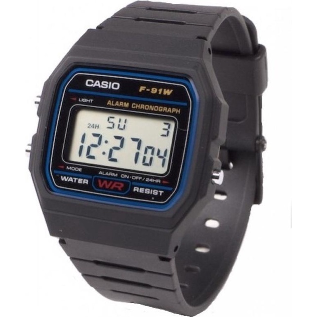 Đồng hồ nam Casio F-91 Dây Nhựa - Viền Xanh- Hàng Cao Cấp - Bảo hành 12 tháng | BigBuy360 - bigbuy360.vn