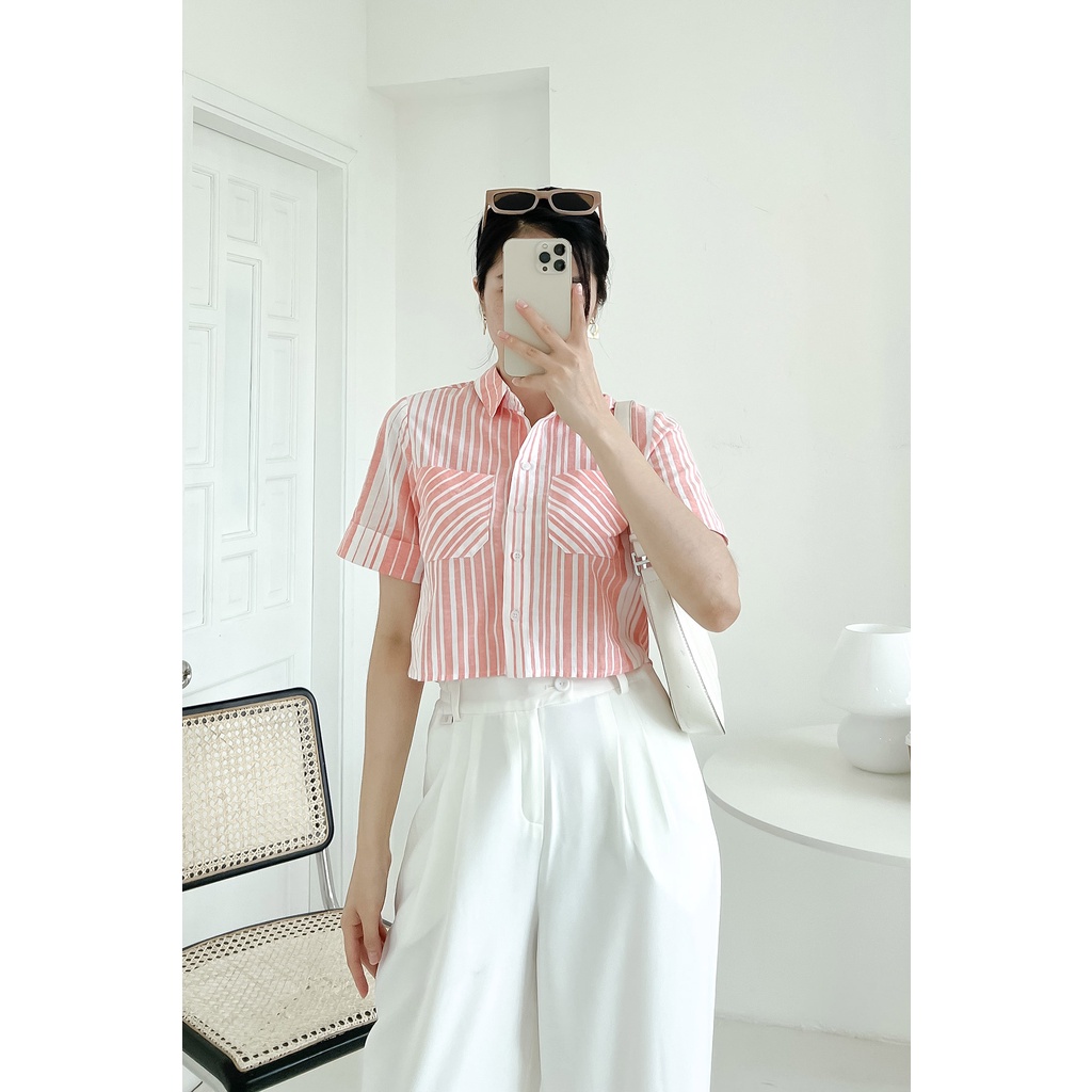 Áo croptop cổ bẻ VIENNE TRAN V61H20H009