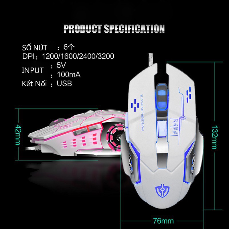 Chuột Chơi Game Có Dây Gamming T007 E-SPORTSTHE GAME MOUSE