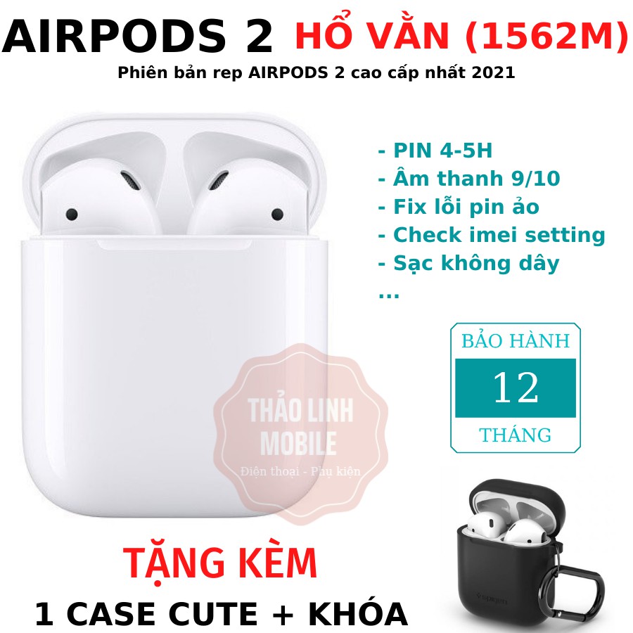 Tai nghe Bluetooth Airpod 2 Hổ Vằn Louda 1562M không dây 2021,pin cực trâu,mic đàm thoại sắc nét,định vị,đổi tên full | BigBuy360 - bigbuy360.vn