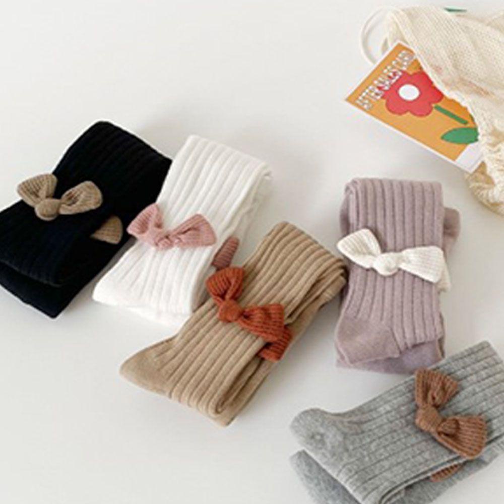 SUMU Quần Tất Màu Trơn Đính Nơ Mới