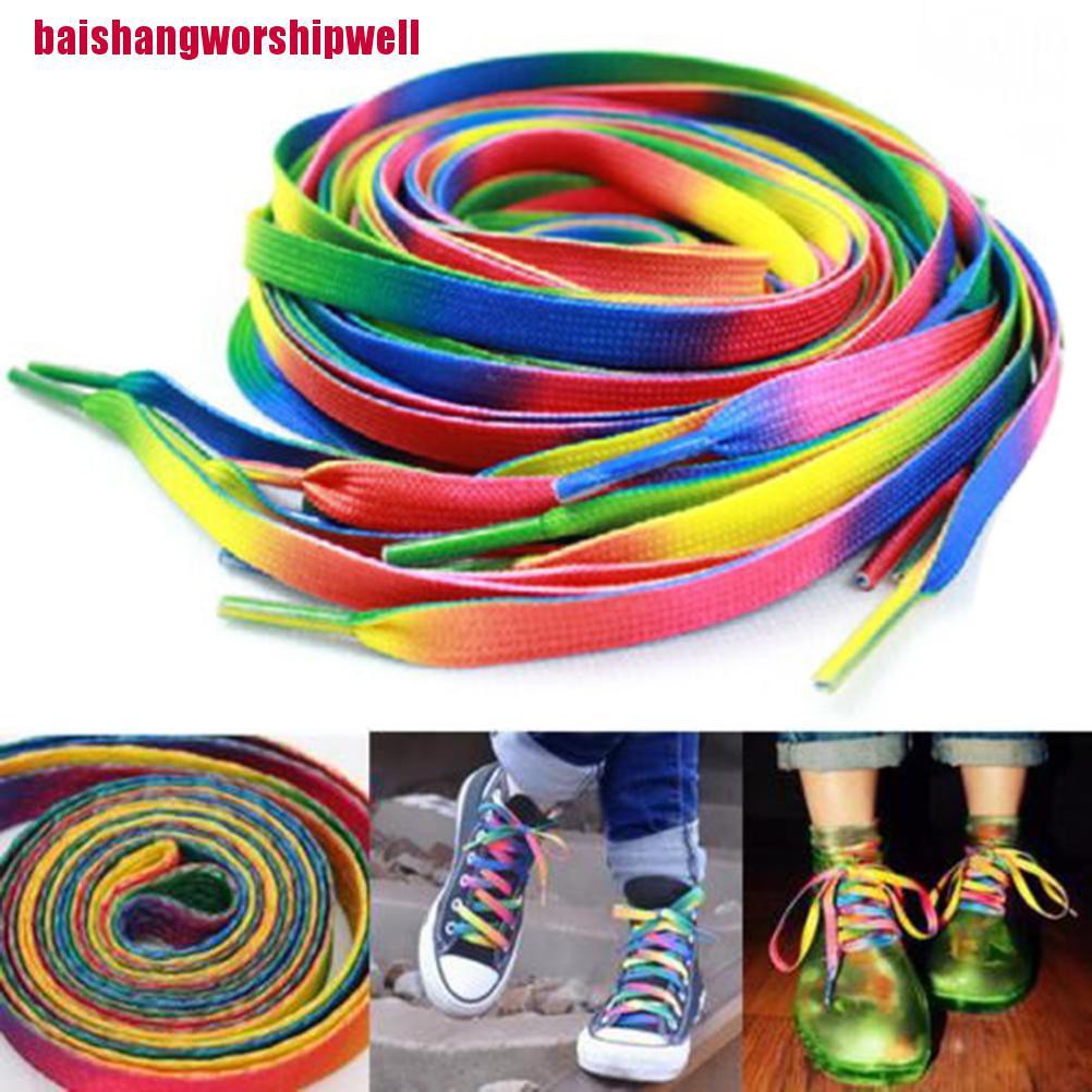 Set 2 Dây Buộc Giày Sneaker Màu Cầu Vồng Kẹo Ngọt