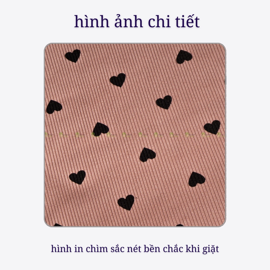 Áo Cổ 3P Bé Gái Vải Thun Tăm Hoạ Tiết Trái Tim Bèo Nhún, Áo Dài Tay Cho Bé Mặc Thu Đông CKAD01