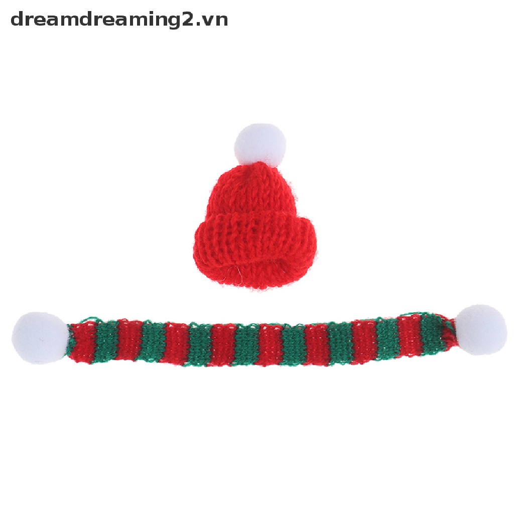 Set Mũ Và Khăn Choàng Cổ mini Dễ Thương Cho Nhà Búp Bê Tỉ Lệ 1 / 6 1 / 12