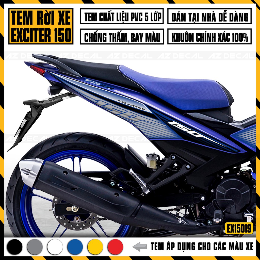 Tem Xe Exciter 150 Mẫu Y15ZR Vân Sọc | EX15019 | Decal Ex 150 Dễ Dán, Chống Bay Màu, Chống Nước