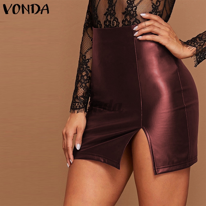 Chân Váy 
 VONDA Dáng Ngắn Lưng Cao Xẻ Tà Quyến Rũ Dành Cho Nữ | BigBuy360 - bigbuy360.vn