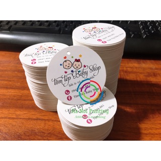 Tag tròn treo quần áo in thông tin shop theo yêu cầu