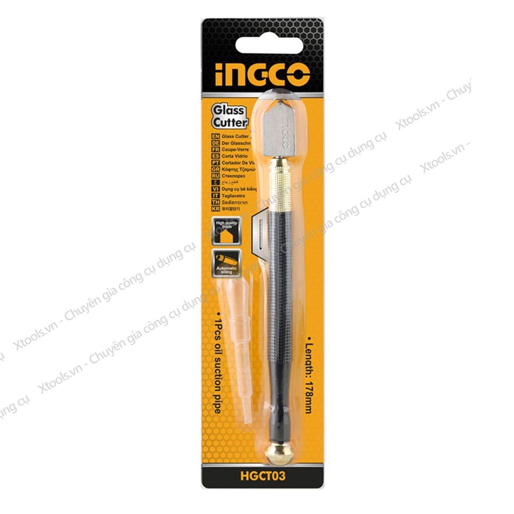 Dao cắt kính INGCO HGCT03 178mm Bút cắt kiếng hợp kim cao cấp chống rỉ sét, lưỡi dao sắc bén, độ dài cắt lên đến 5000m