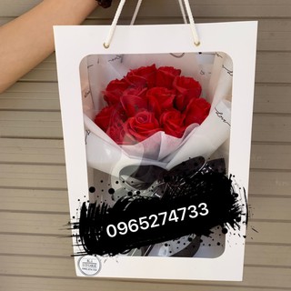 ( Mẫu Mới) Túi hoa hồng đỏ 11b cao cấp tặng kèm túi và thiệp