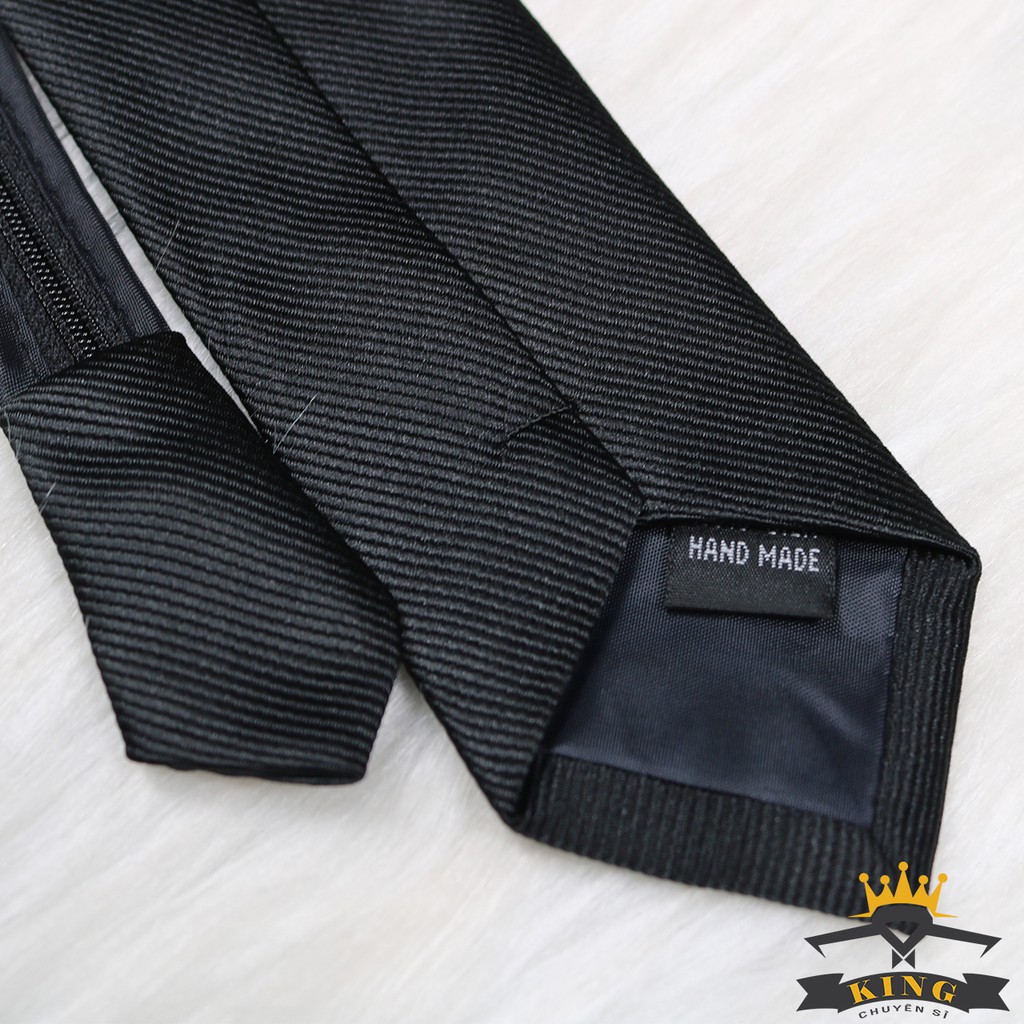 Cà vạt đen nam KING thắt sẵn và tự thắt trơn, caravat công sở và học sinh bản nhỏ 5-6cm lớn 8cm hàn quốc thanh lịch C056