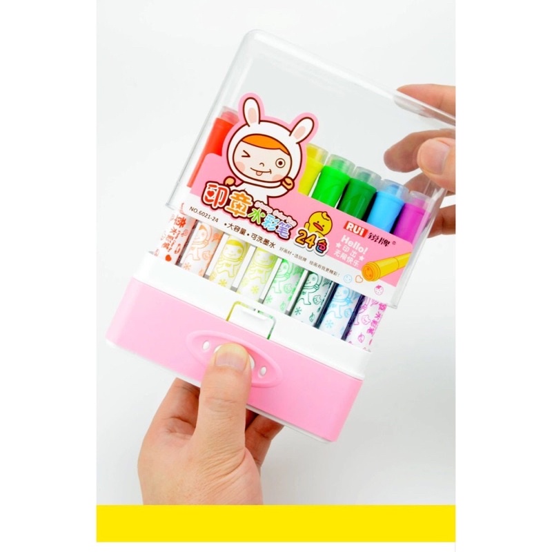 Bút màu dạ đầu hình con dấu 12/18/24/36 màu RUI