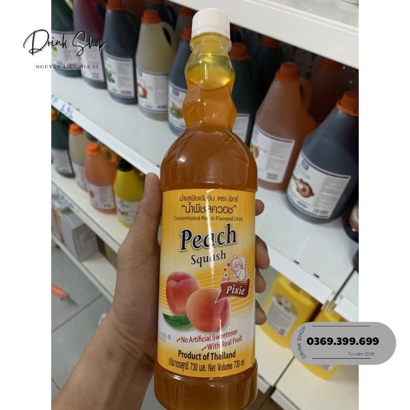Siro (Syrup) Thái Lan Pixie đủ vị 730ML Đào, Vải, Bạc hà, blue punch,đào, dâu...