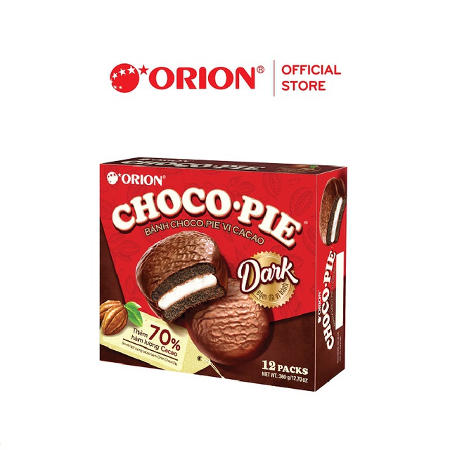 Hộp 12 Bánh Chocopie Dark Orion 360g mặt cười