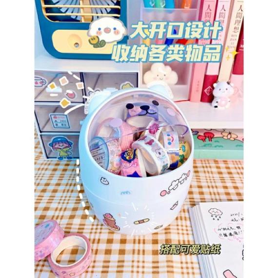 Thùng rác ống cắm hộp đựng đa năng để bàn có nắp mini HÌNH GẤU
