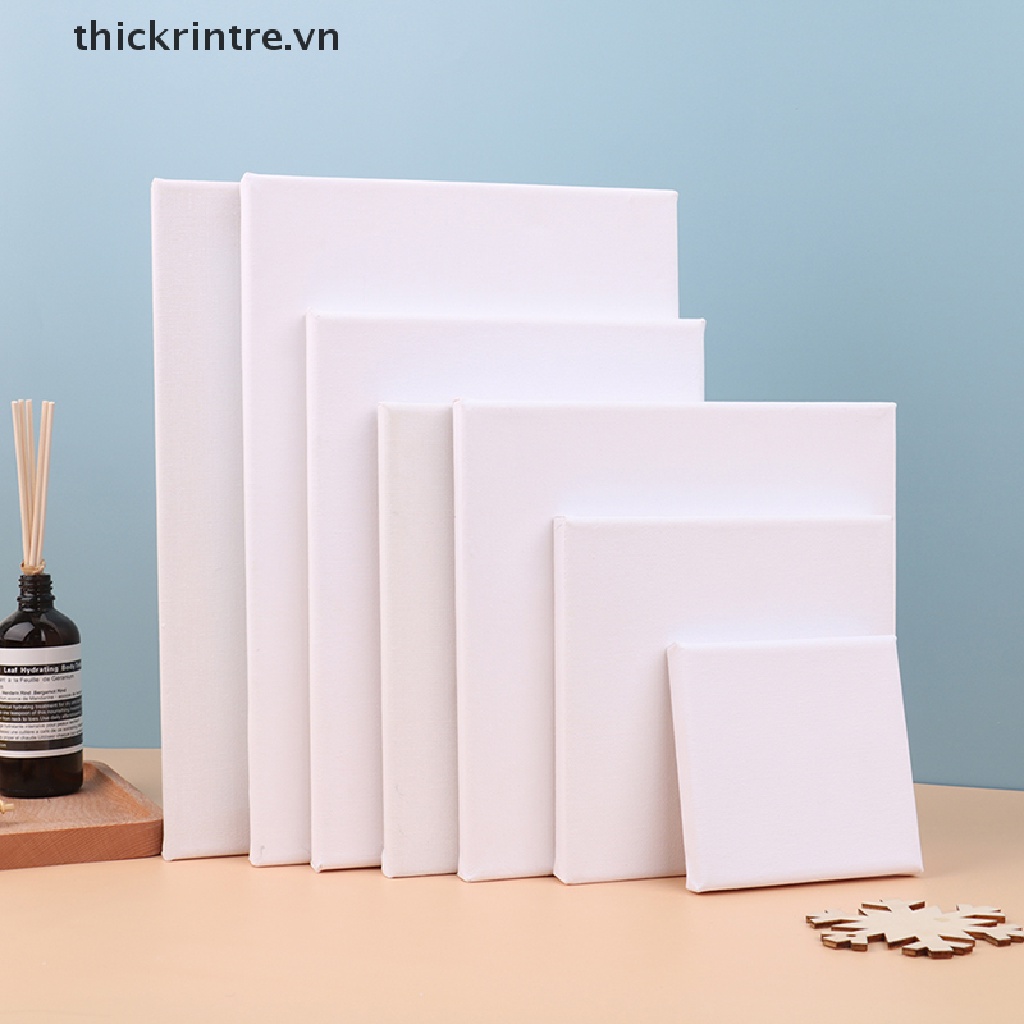 [Mới] Khung Gỗ Vuông Vẽ Tranh Sơn Dầu Canvas Màu Trắng