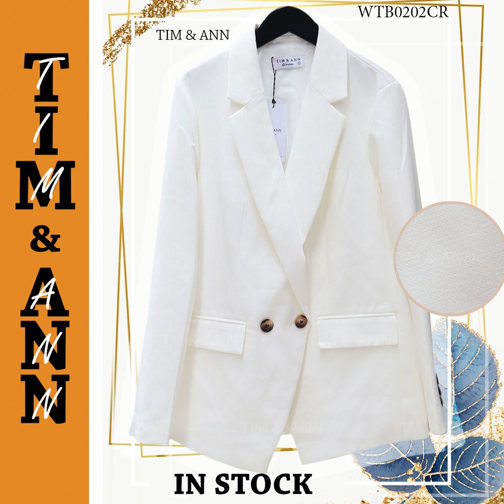Áo Blazer Nữ 2 Lớp Màu Kem Chiết Eo 0202CR - Thời Trang Nữ Tim & Ann