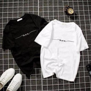 Áo phông NHỊP TIM MAN Áo unisex,áo đôi, áo phông nam nữ đen trắng from rộng, vải cotton xịn