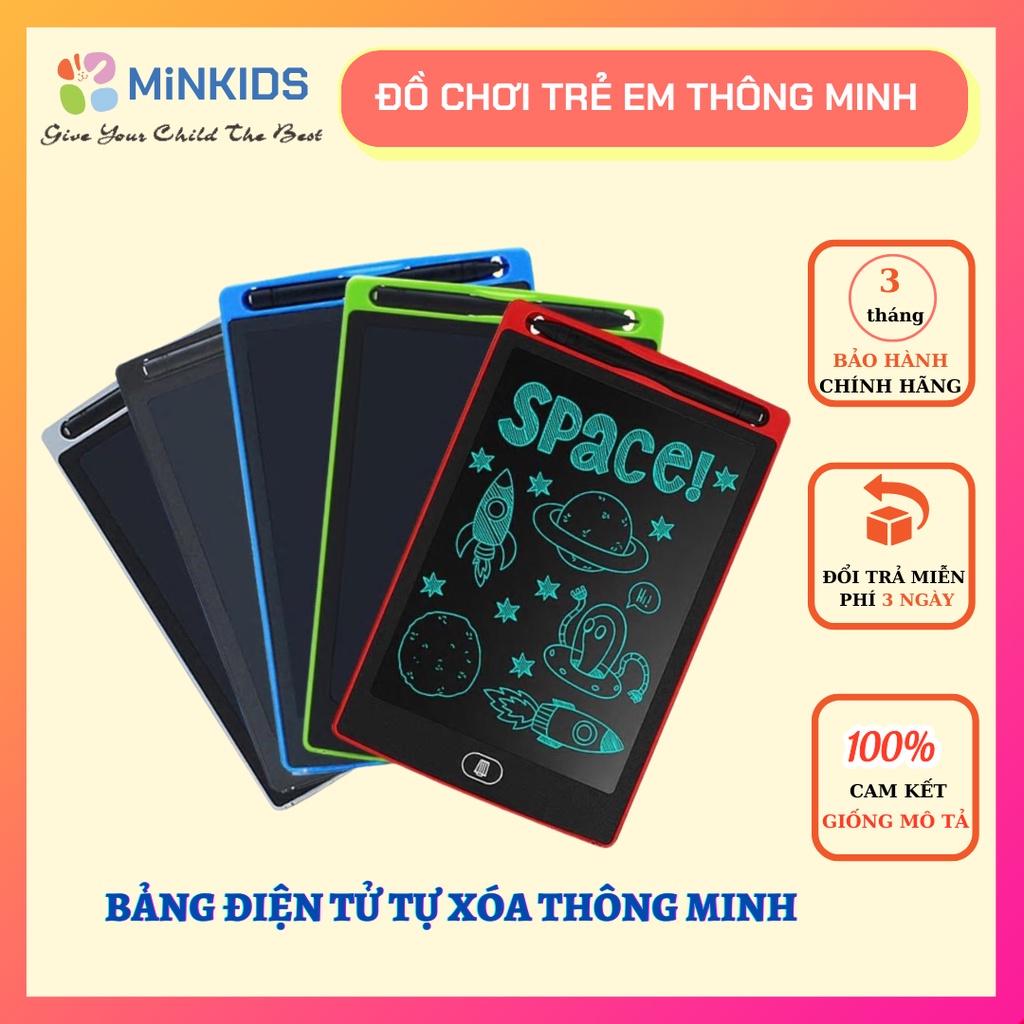 Bảng vẽ điện tử cho bé , bảng tự xóa thông minh LCD 8,5inch cho bé học và tập vẽ đa năng giúp bé thỏa sức sáng tạo