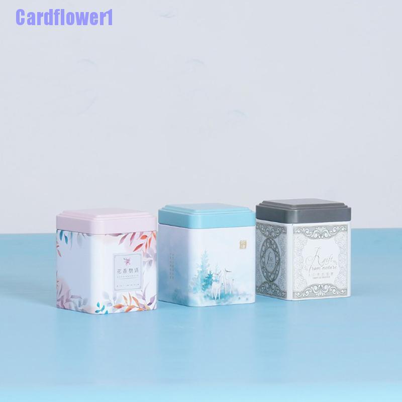 1 Bộ Hộp Đựng Trà / Cà Phê / Bánh Kẹo Hình Vuông Họa Tiết Cổ Điển