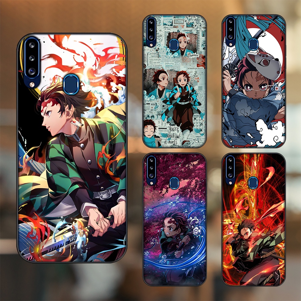 Ốp lưng Samsung A20S viền đen in hình Tanjiro Kimetsu No Yaiba
