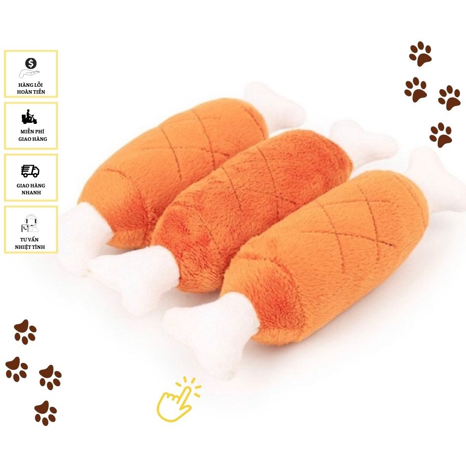 Đồ Chơi Gấu Bông Hình Đùi Gà Cho Thú Cưng - Laila Petshop