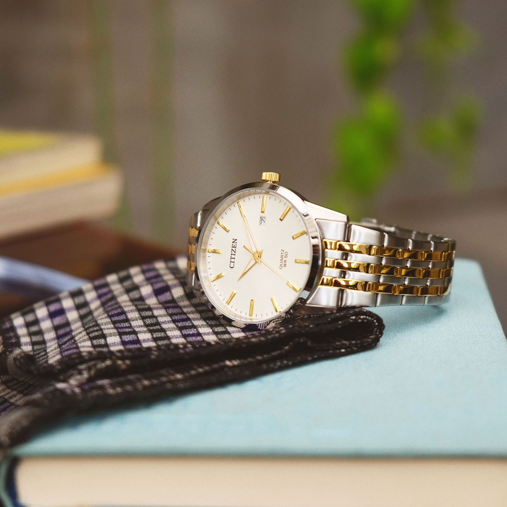 Đồng Hồ Citizen Nam Dây Kim Loại Pin-Quartz BI5006-81P - Mặt Vàng (39mm)