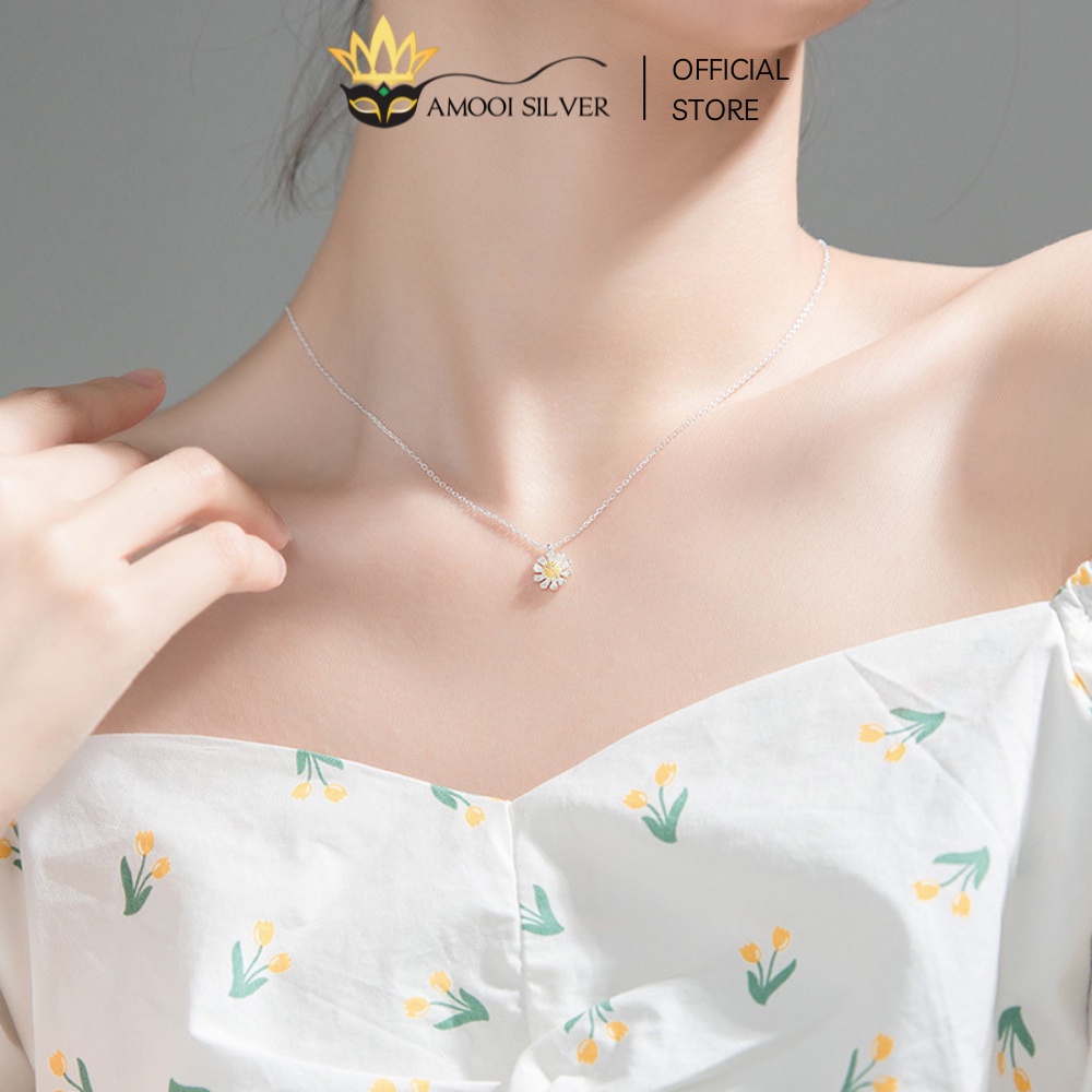 Dây Chuyền Bạc S925 Mẫu Hoa Cúc Họa Mi Sang Trọng - Amooi Silver AD21
