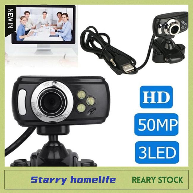 HD Webcam With Mic Night Vision Megapixel Web Cam With Clip Holder For Computer PC Laptop Desktop | BigBuy360 - bigbuy360.vn