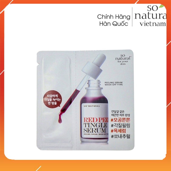 (Sample)Thay Da Không Bong Tróc Red Peel Tingle Serum So Natural Hàn Quốc 1 gói (2,5ml/gói)