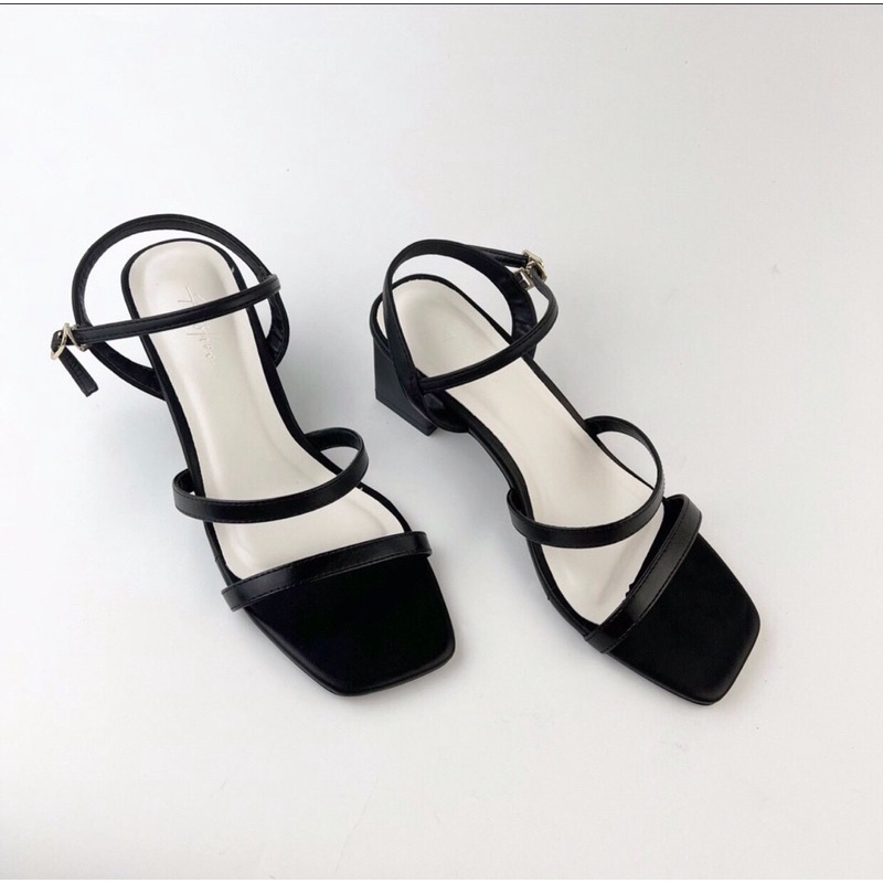 Sandal cao gót chất da mờ 5cm