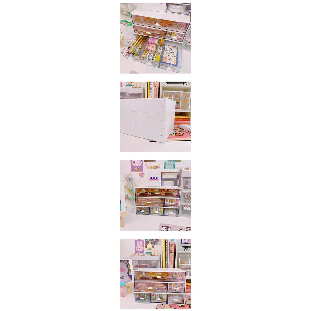 Kệ để bàn trong suốt đa năng phong cách hiện đại có thể xếp chồng lên nhau thành tủ mini