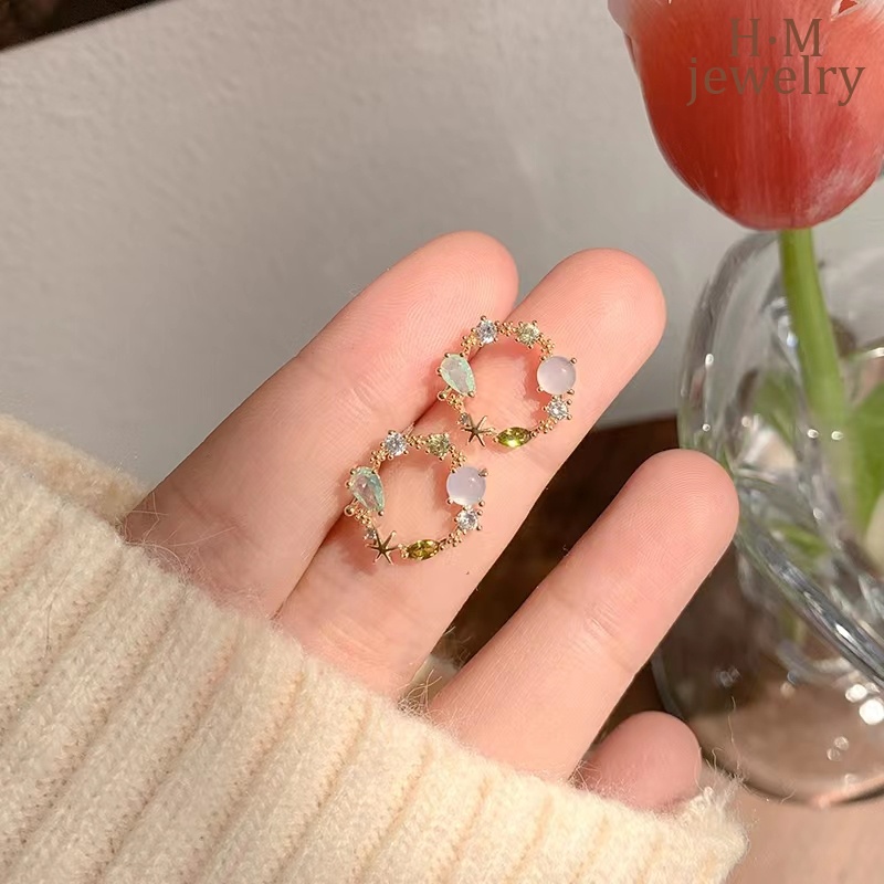 Bông Tai Hình Vòng Hoa Đơn Giản Xinh Xắn Cho Nữ