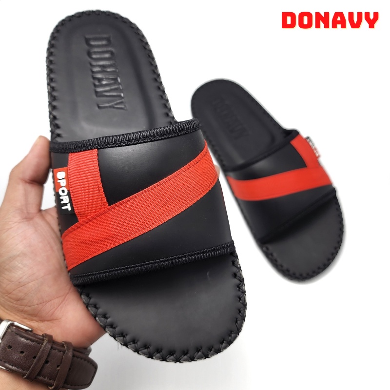 Dép Quai Ngang Nam Da Cao Cấp Donavysport, May Quai Và Đế Rất Chắc Chắn có size 45 D.SPO