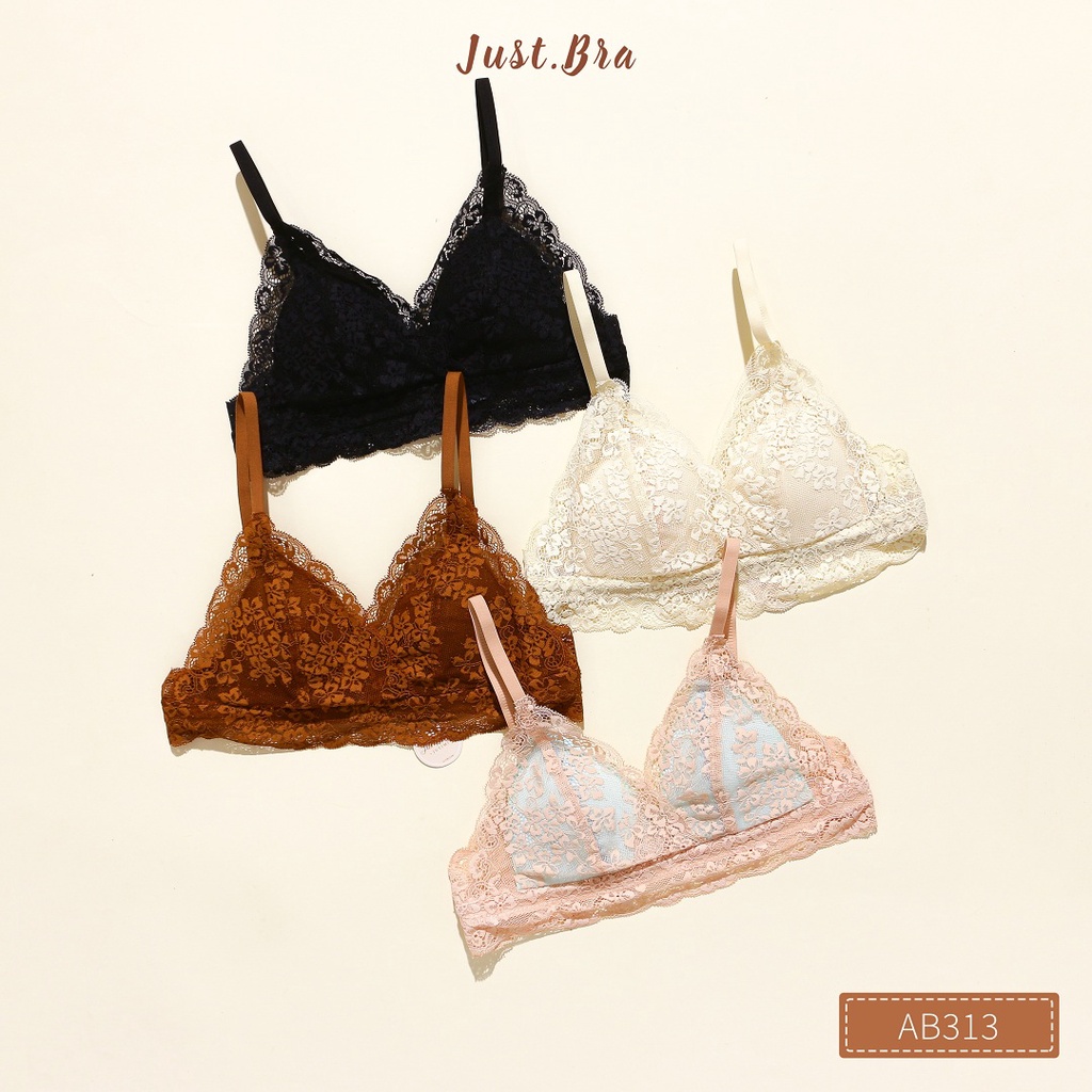 Áo ngực ren Just Bra mút mỏng, mặc xinh xắn, thoải mái AB313