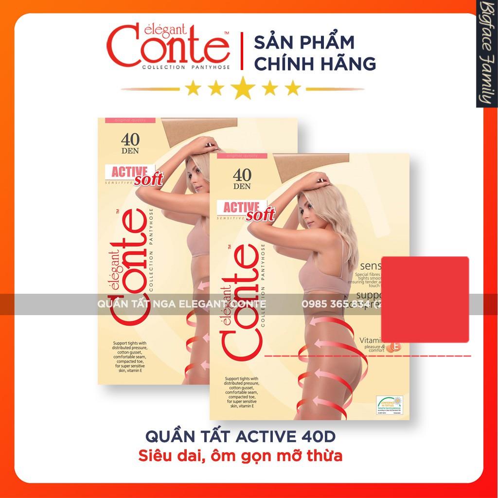 Quần tất giấy Nga Elegant Conte Active 40D thon gọn chân bụng, đùi, màu đen màu da giúp che lông chân và