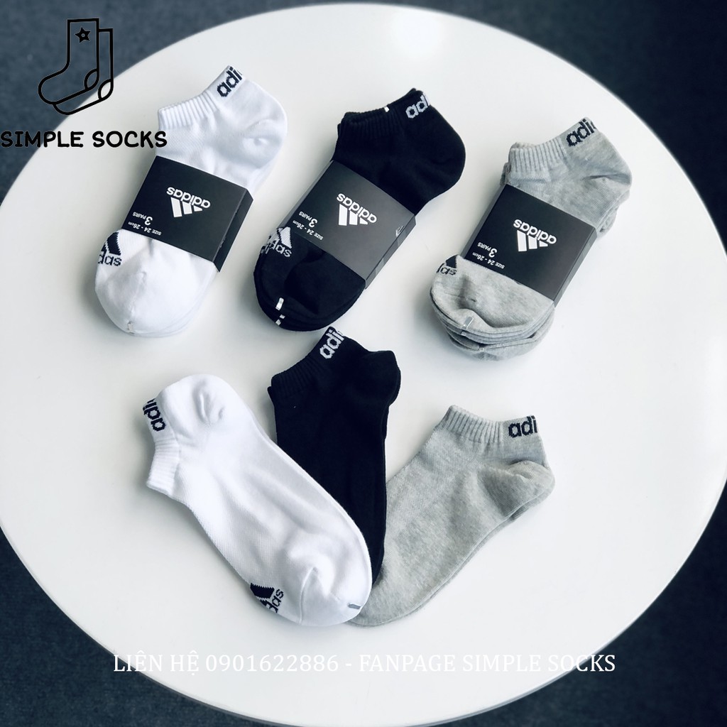 Tất Adidas Lười ️💖FREESHIP️💖Vớ Tất Nam Nữ Unisex Chính Hãng - Chất Dày Dặn Cao Cấp Chống Hôi Chân - Đen Trắng Xám