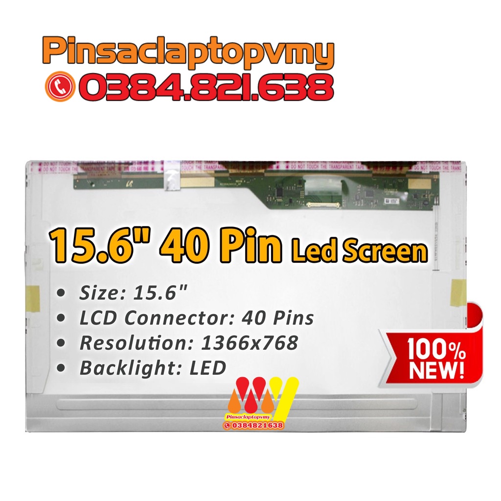 Màn hình laptop B156XTN02.0 B156XTN02.1 B156XTN02.2. LCD 15.6&quot; LED Dày 40Pin