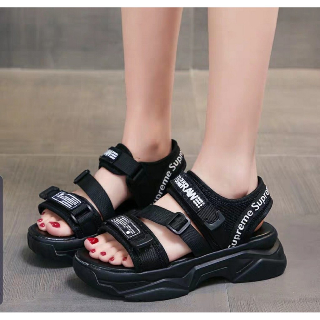 Free ship Dép sandal nữ đi học quai hậu đế cao êm chân