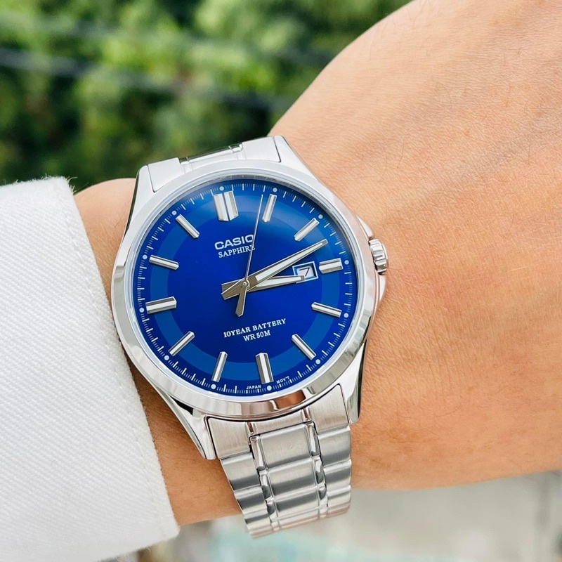 Đồng hồ casio nam Mts-100d kính sapphire chống trầy xước chính hãng fullbox