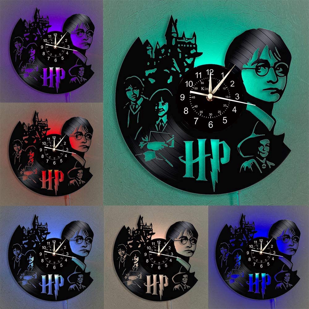 Đồng Hồ Treo Tường Hình Đĩa Than 12 "phong Cách Harry Potter Độc Đáo