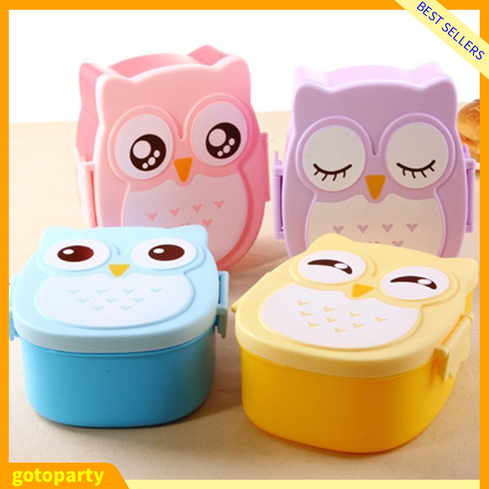 Hộp Cơm 2 Ngăn Hình Cú Dễ Thương Cho Bé