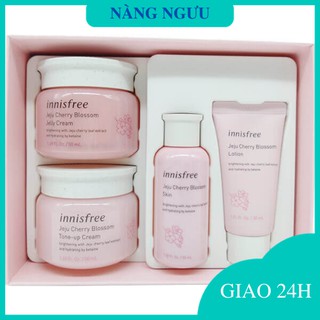 Bộ Dưỡng Da Innisfree, Bộ Sản Phẩm Innisfree Chiết Xuất Hoa Anh Đào Jeju Cherry Cream Chính Hãng