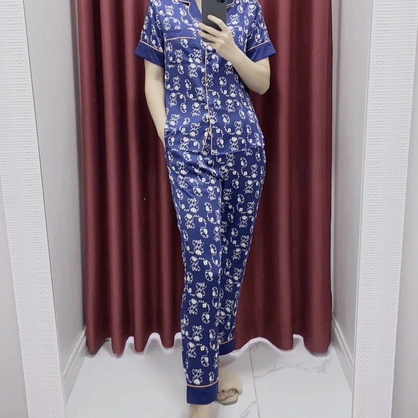 Bộ ngủ satin ZAM Luxury - CLA37 - Áo ngắn tay quần dài