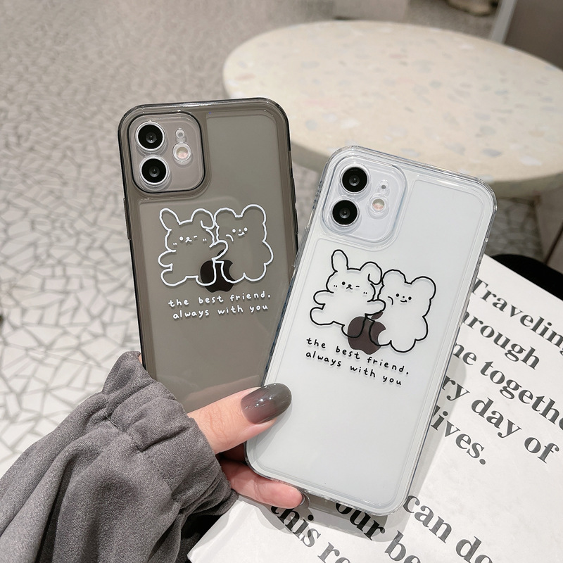 Ốp điện thoại TPU in hình thỏ cho iPhone 11 Pro Max X Xr Xs Max 7 8 Plus Se 2020 12 pro max 12 mini | BigBuy360 - bigbuy360.vn