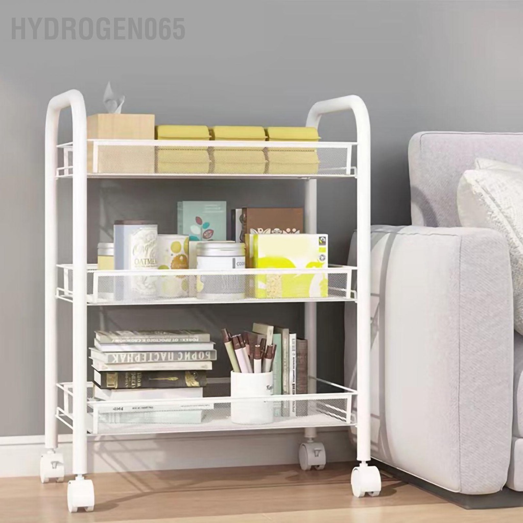 Giá để đồ bằng kim loại có bánh xe Xe đẩy tiện ích di động thép không gỉ cho nhà bếp phòng tắm rau Hydrogen065