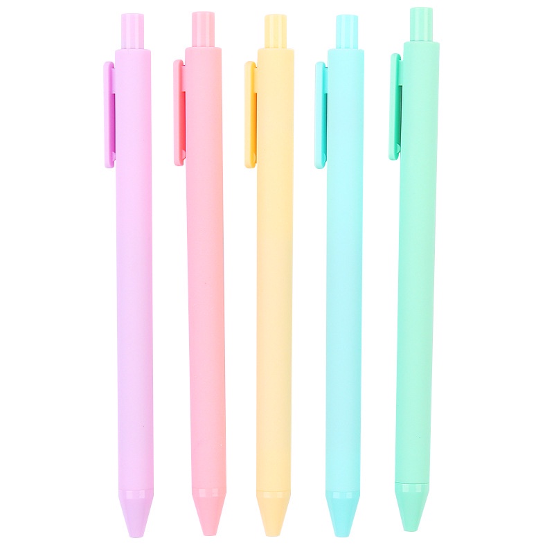 Bút mực gel màu đen có vỏ màu macaron tùy chọn