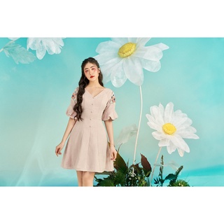 OLV - Đầm Coral Puff Sleeve Embro