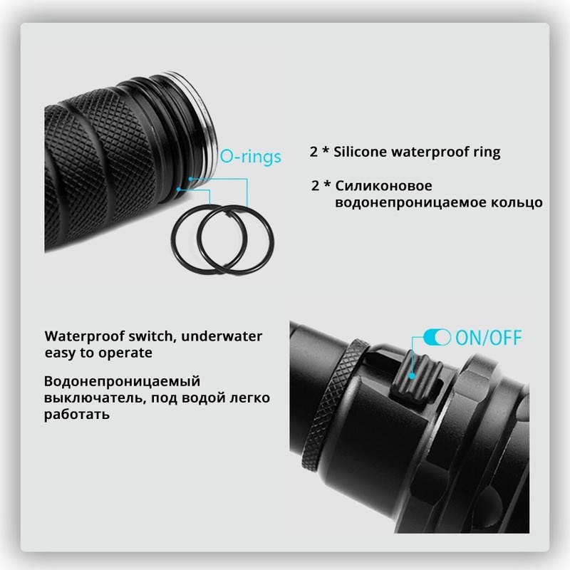 Đèn Pin Lặn Chuyên Nghiệp Siêu Sáng Chống Nước IP68 L2